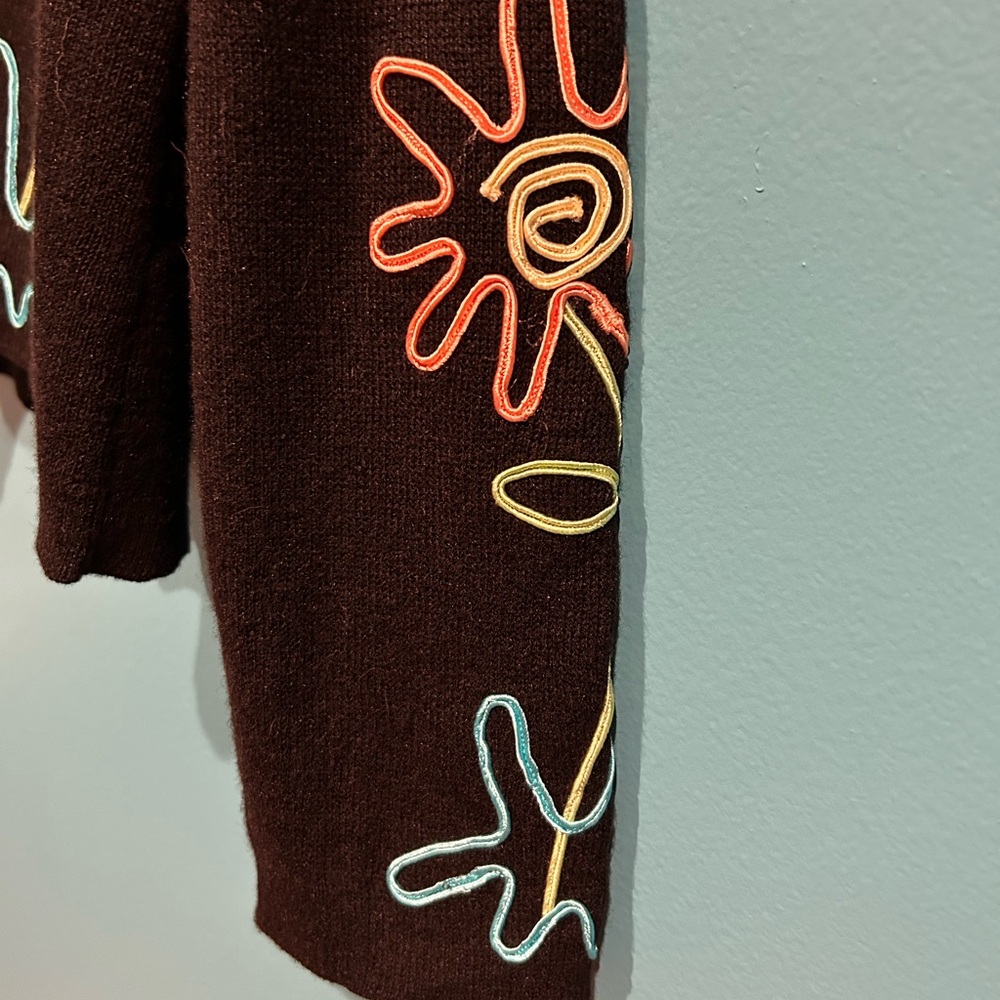 Art Teacher Black Floral Embroidered Cardigan - Picture 2 of 5
